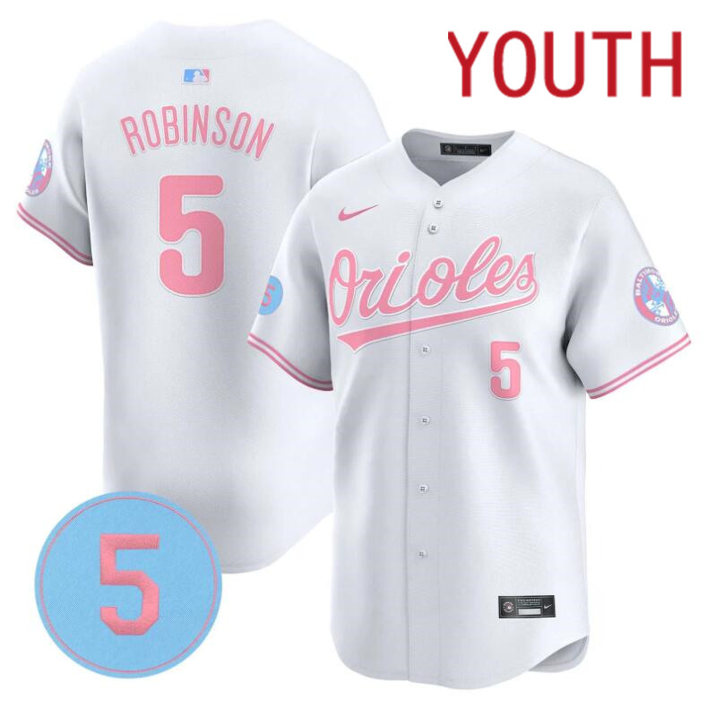 Youth  Baltimore Orioles #5 Robinson white 2024 Nike MLB jersey->youth nfl jersey->Youth Jersey